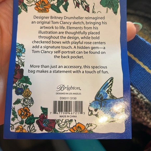 Brighton “Tied With Love” Tote Bag NWT Canvas Floral Hearts - Picture 10 of 10